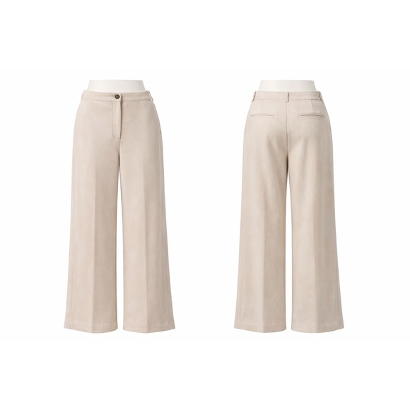 Unbranded Pants - Ann Taylor Kate Women's Faux Suede Wide Leg Pants Cream High Rise Size XL